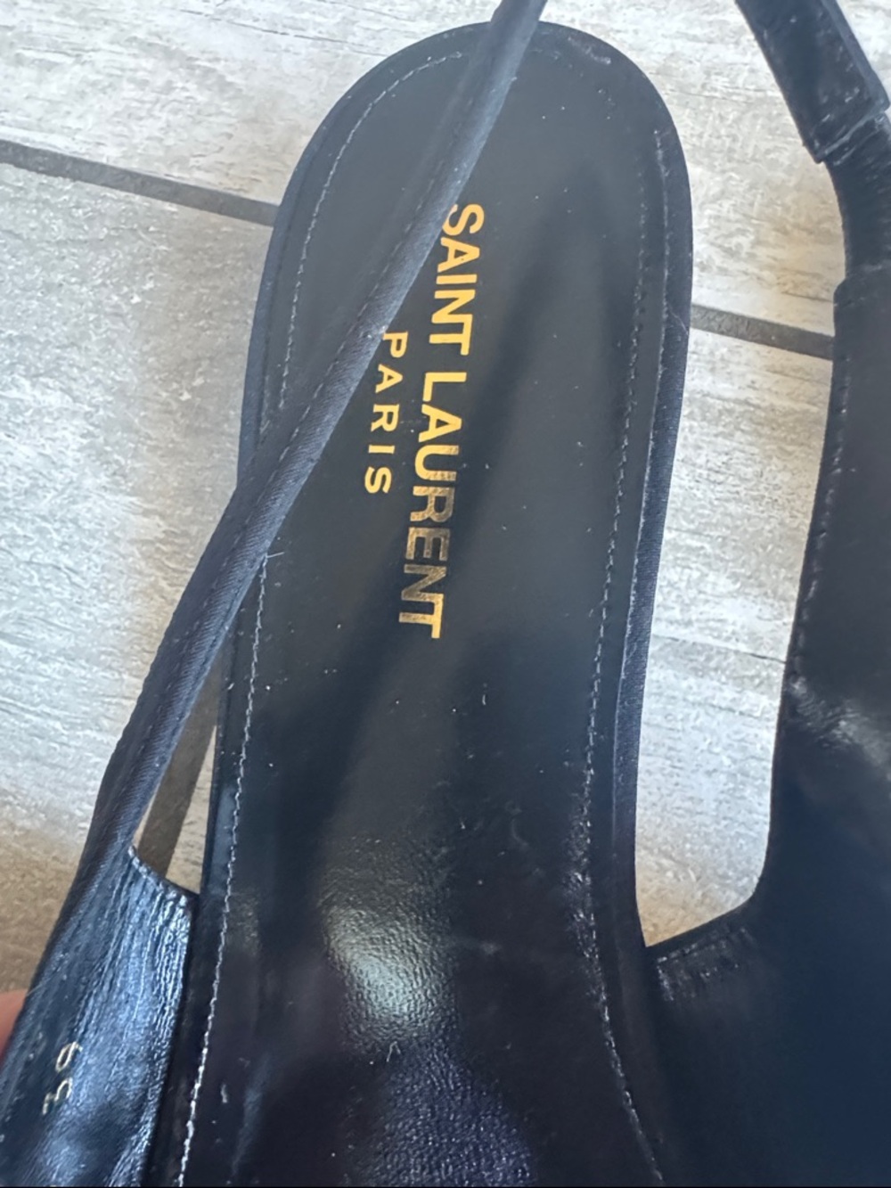 Saint Laurent Black Slingback Flats with Buckle - Picture 2 of 4